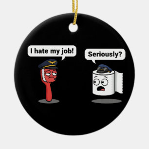 Ornamento De Cerâmica Humor Sarcástico Gráfico Piloto Engraçado Meme Sas