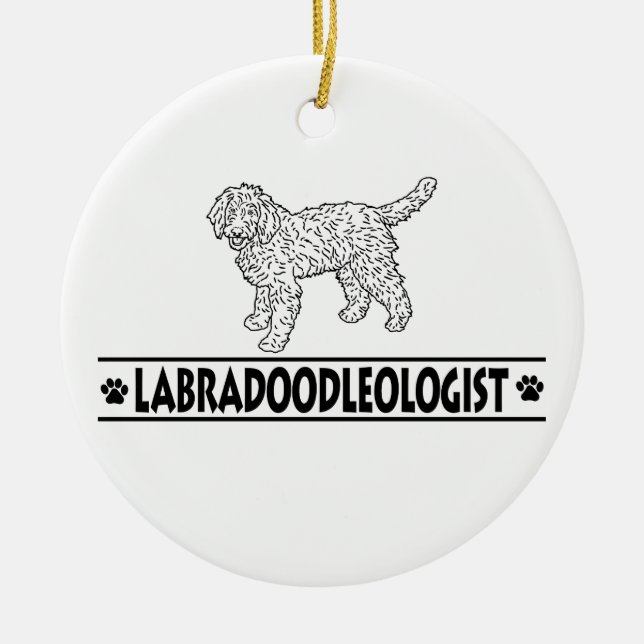 Ornamento De Cerâmica Humorous Labradoodle (Frente)