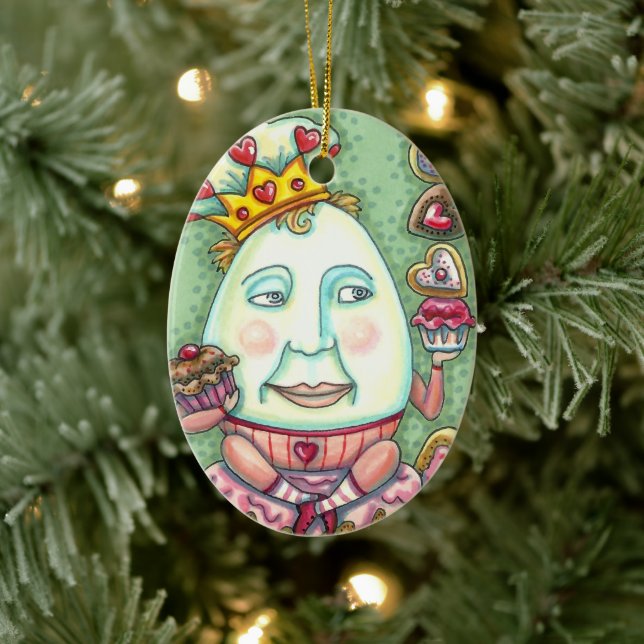 ORNAMENTO DE CERÂMICA HUMPTY KING OF HEARTS AND CONFECTIONS, VALENTINE (Árvore)
