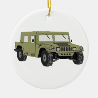 Ornamento De Cerâmica Humvee militar verde