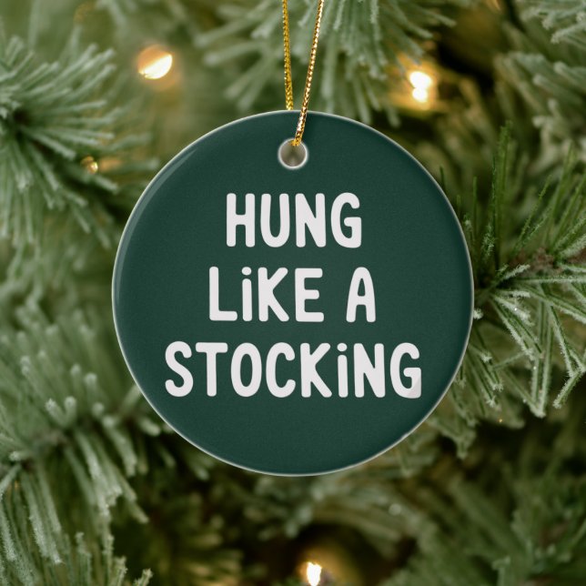 Ornamento De Cerâmica Hung Like A Stocking Christmas Funny Sarcastic (Árvore)