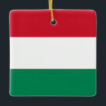 Ornamento De Cerâmica Hungary (Hungarian) Flag<br><div class="desc">Customizable World Flag Products - Please feel free to add your own text.</div>