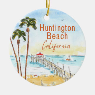 Ornamento De Cerâmica Huntington Beach Surf City USA California