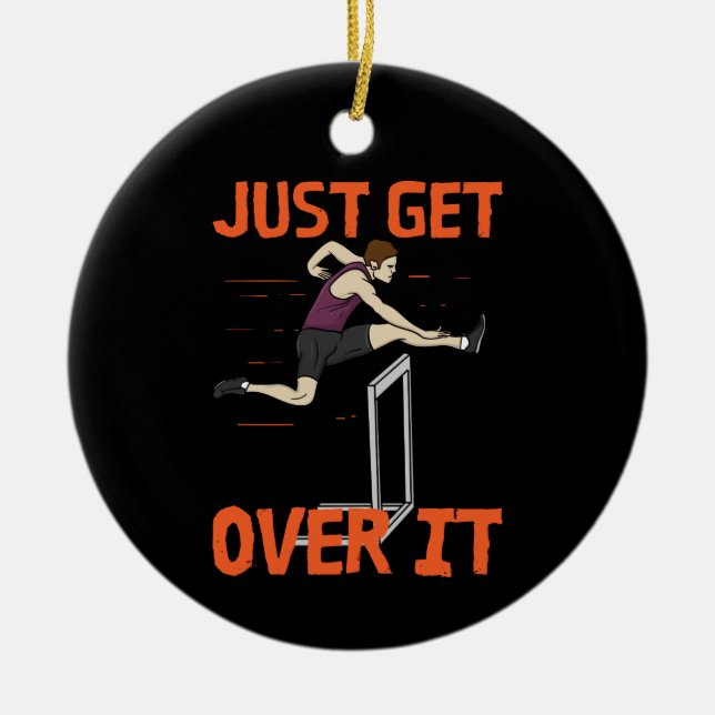 Ornamento De Cerâmica Hurdler Hurdling Sport Track & Field Gifts (Frente)