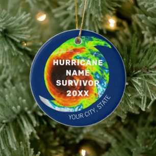Ornamento De Cerâmica HURRICANO SOBREVIVOR Personalizado Comemorativo