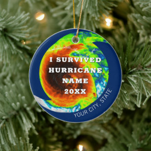 Ornamento De Cerâmica HURRICANO SOBREVIVOR Personalizado Comemorativo