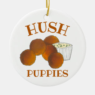Ornamento De Cerâmica Hush Puppies Soul Foodie Comida Sul
