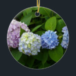 Ornamento De Cerâmica Hydrangeas<br><div class="desc">Lindas e românticas hidrelétricas cor-de-rosa roxa-roxa- fotografia de H Cooper</div>