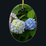 Ornamento De Cerâmica Hydrangeas<br><div class="desc">Lindas e românticas hidrelétricas cor-de-rosa roxa-roxa- fotografia de H Cooper</div>