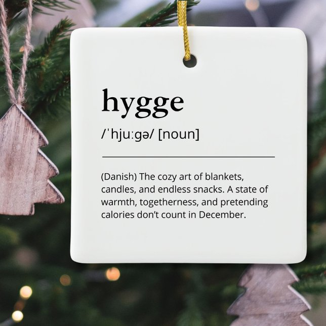 Ornamento De Cerâmica Hygge Definition Cozy Holiday Decor Gift Modern (Criador carregado)