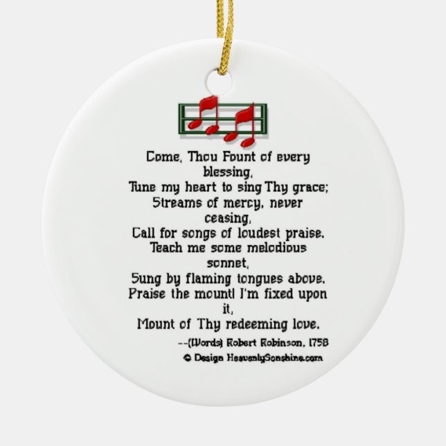 Ornamento De Cerâmica Hymn Ornament Venha Você Depender (Frente)
