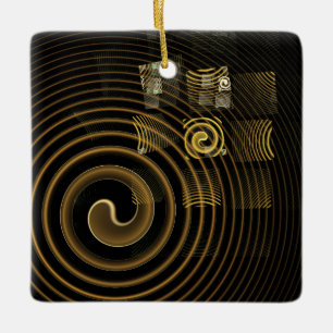 Ornamento De Cerâmica Hypnosis Abstrato Art Square Ornament