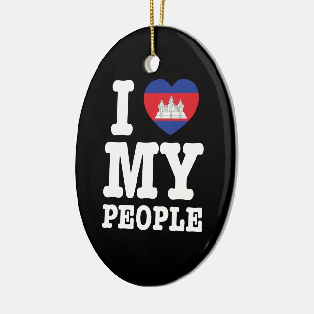 Ornamento De Cerâmica I Heart (Love) My Khmer Pessoas (Esquerda)