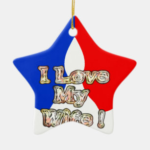 Ornamento De Cerâmica "I Love My Wife" Art Impressão