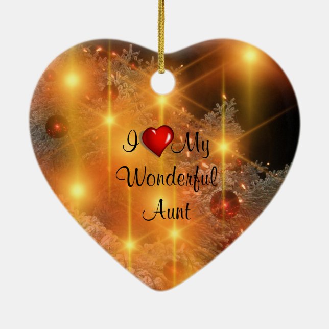 Ornamento De Cerâmica I Love My Wonderful Aunt (Verso)