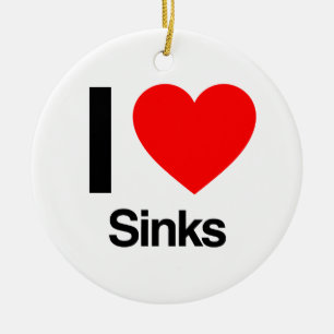 Ornamento De Cerâmica i love sinks