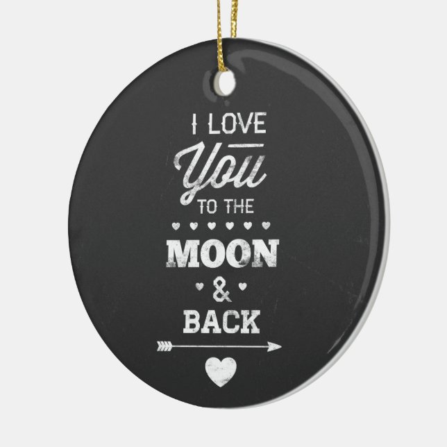 Ornamento De Cerâmica I Love You To The Moon And Back (Esquerda)