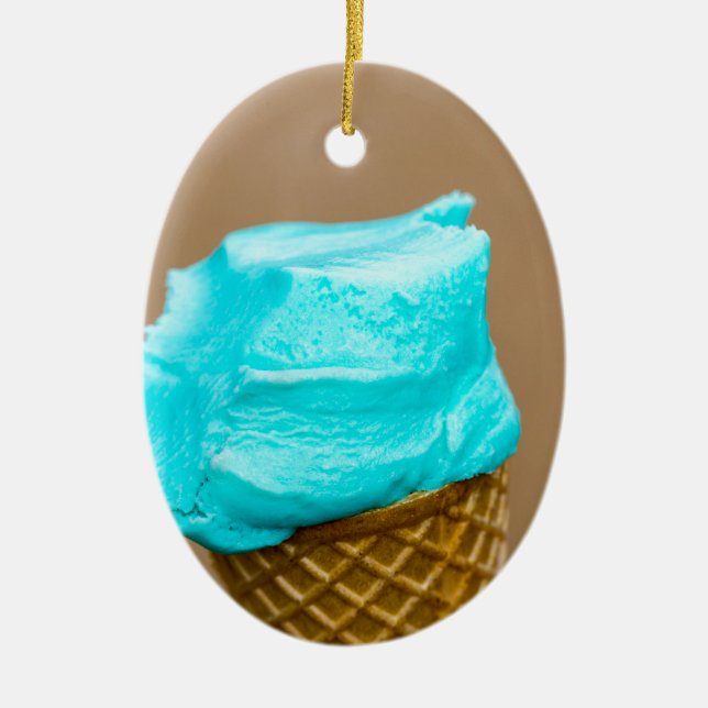 Ornamento De Cerâmica Ice cream with waffle macro (Frente)