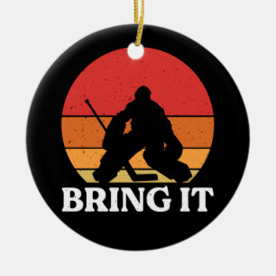 Ornamento De Cerâmica Ice Hockey Goalie Traga
