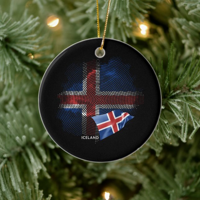 Ornamento De Cerâmica Iceland flag (Árvore)