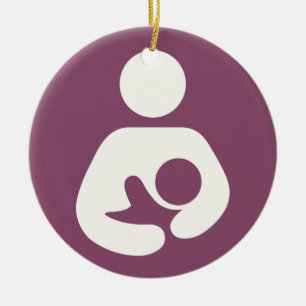 Ornamento De Cerâmica Ícone de amamentação - Mauve