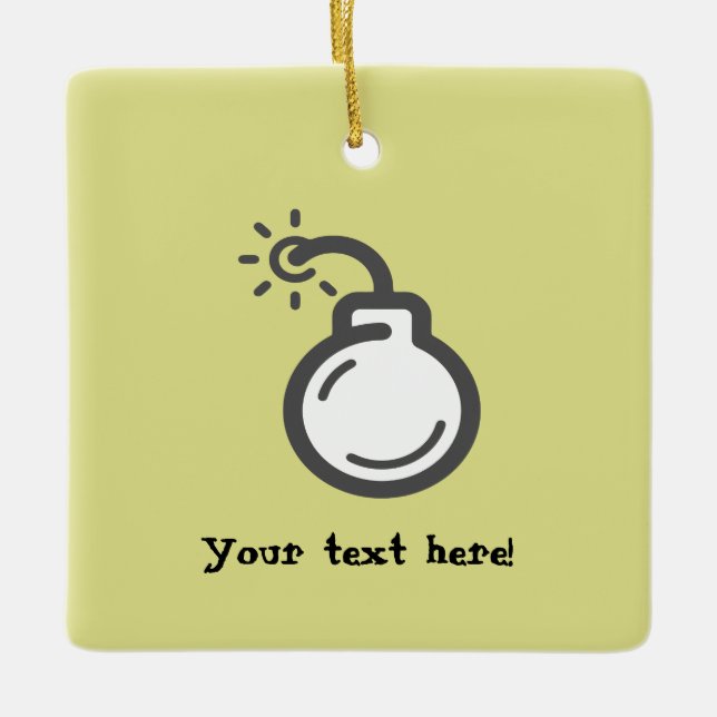 Ornamento De Cerâmica Ícone de Bomba (Frente)