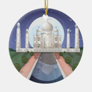 Ornamento De Cerâmica ícone mundial indiano logotipo pôster de viagem