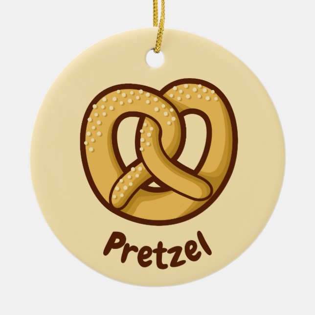 Ornamento De Cerâmica Ícone Pretzel (Frente)
