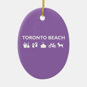 Ornamento De Cerâmica Ícones de praia de Toronto - Escuro