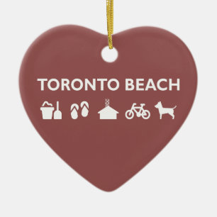 Ornamento De Cerâmica Ícones de praia de Toronto - Escuro
