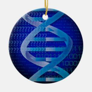 Ornamento De Cerâmica ID de DNA Azul Ciência Médica