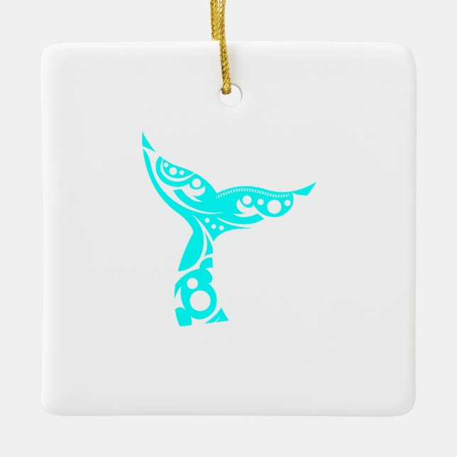 Ornamento De Cerâmica Ideia tribal do presente de turquesa do tatuagem (Frente)