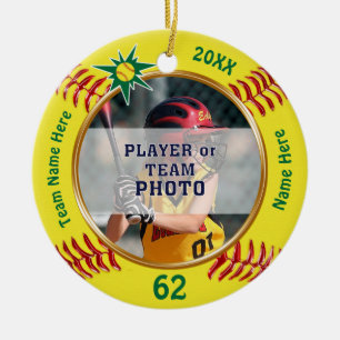 Ornamento De Cerâmica Ideias personalizadas de presentes de softball par