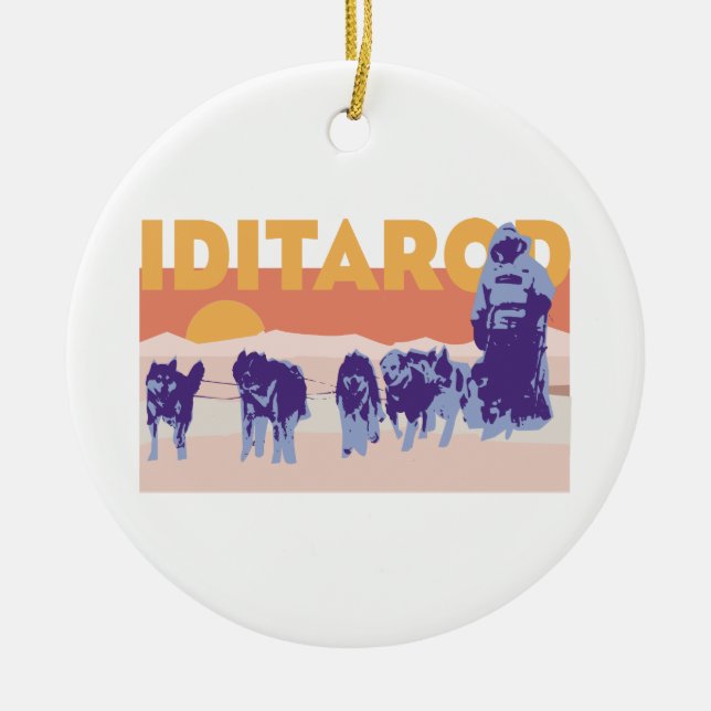 Ornamento De Cerâmica Iditarod Race (Frente)