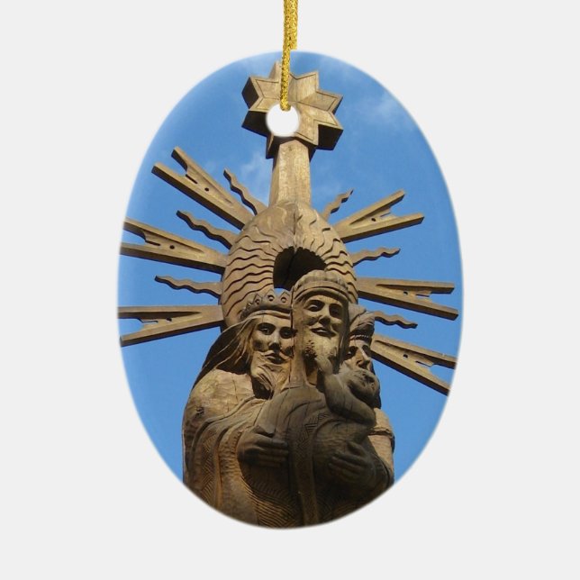 Ornamento De Cerâmica Igreja da Rua. George Statue, Vilkija, LITUÂNIA (Frente)