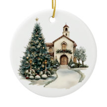 Igreja e Árvore de Natal Aconchegantes