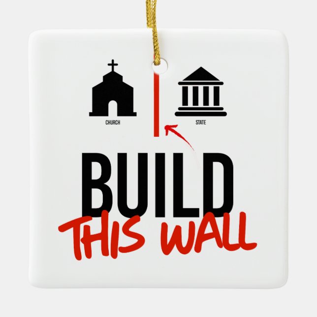 Ornamento De Cerâmica Igreja Separada e Estado (Frente)