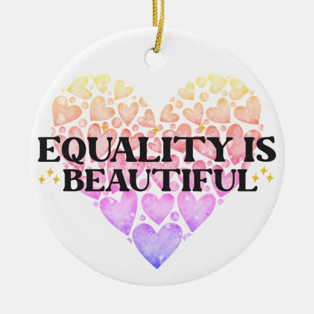 Ornamento De Cerâmica Igualdade do Coração (Frente)
