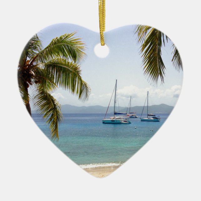 Ornamento De Cerâmica Ilha British Virgin Islands do tanoeiro (Frente)