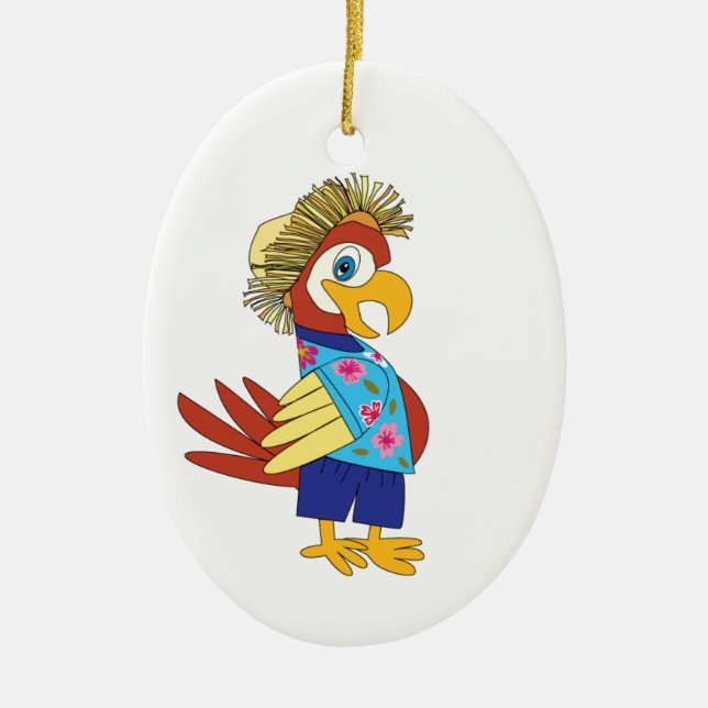 Ornamento De Cerâmica Ilha Parrot (Frente)
