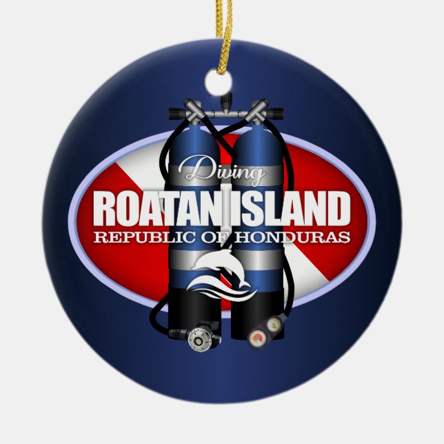 Ornamento De Cerâmica Ilha Roatan (RUA) (Frente)