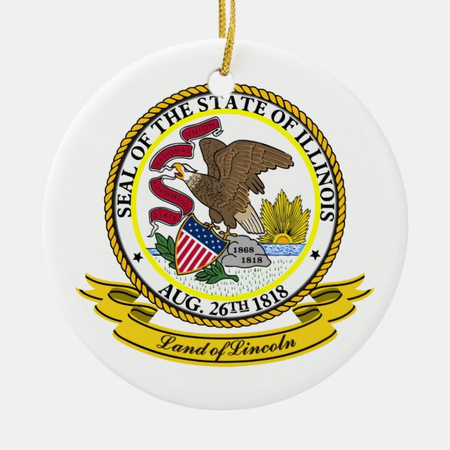 Ornamento De Cerâmica Illinois Seal (Frente)