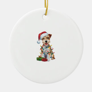 Ornamento De Cerâmica Iluminação de Natal Santa Silky Terrier Cão de Nat