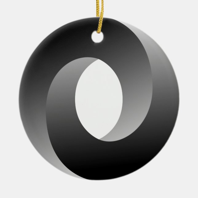 Ornamento De Cerâmica Ilusão óptica do círculo impossível (Frente)