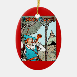 Ornamento De Cerâmica Ilustração Antiga de Robin Hood e seus Homens Aleg