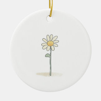 Ornamento De Cerâmica Ilustração Daisy Delicada - Flor Simples