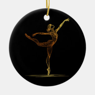 Ornamento De Cerâmica Ilustração de Arte de Linha de uma Dançarina Balé
