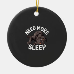 Ornamento De Cerâmica Ilustração de Bulldog Precisa de Mais Sono para Ca