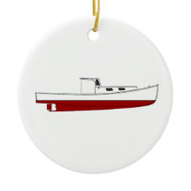 Ilustração de cor do barco da lagosta de Downeast