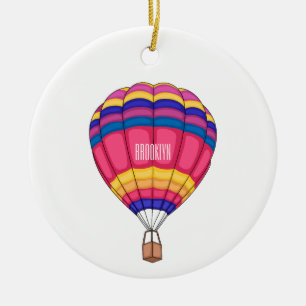Ornamento De Cerâmica Ilustração de desenho animado com balão de ar quen